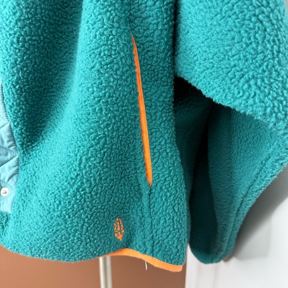 Free People FP Movement Hit The Slopes Fleece Shawl Jacket Spruced Up M Teal - Picture 3 of 8